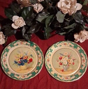 Vintage Daher 8 " Decorative Tin Plates Made In Holland